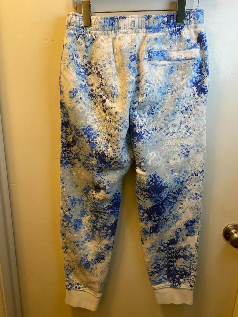 Nike Tie Dye Jogger Sweatpants Size Small Blue White Heavyweight Fleece Zipper P
